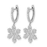 14k White Gold Diamond Snowflake Earrings